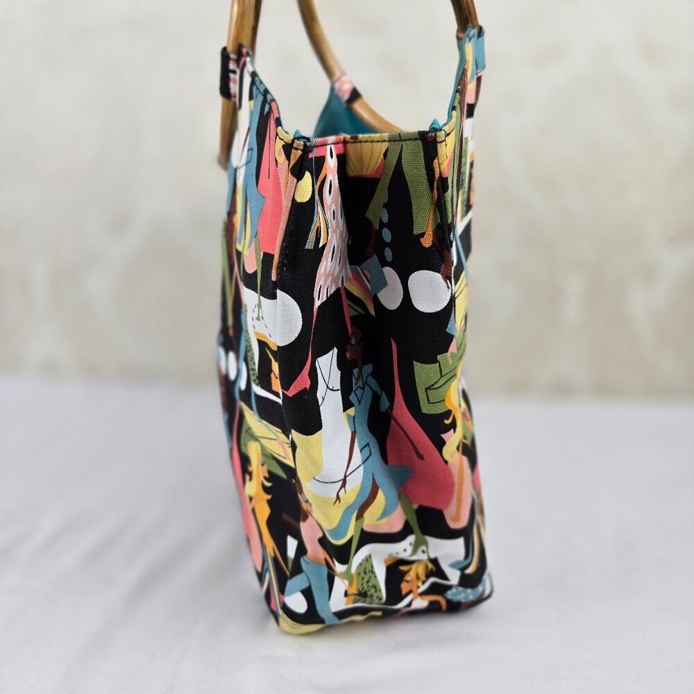 Vintage Neiman Marcus Shopping Bag Tote Retro Diva Print Colorful Artsy Funky — image 7 of 8